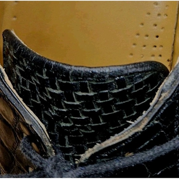 David Eden Alligator Dress Shoes Black Size 10 Oxfords Genuine Leather Exotic - Picture 6 of 16